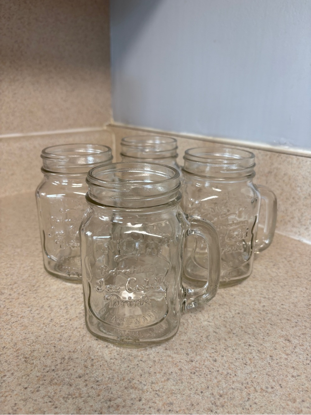 Glass Mason Jar Mug Set